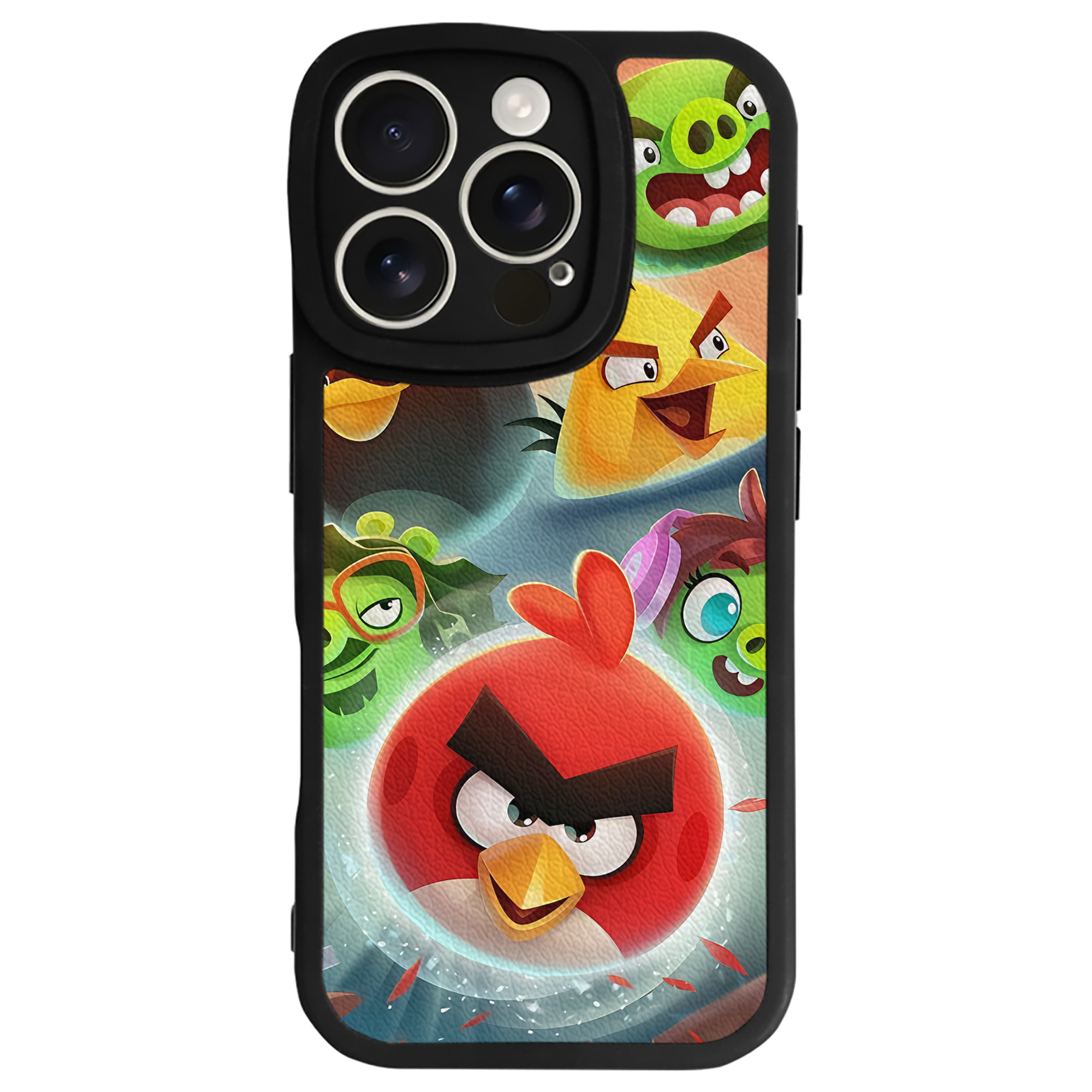 （画像用） Angry Birds アングリーバード 【iPhone 16シリーズ対応】シリコンスマホケース（レザー調） 材質：シリコン